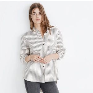 Madewell Flannel Sunday Shirt in Creeland Stripe 100% cotton size small